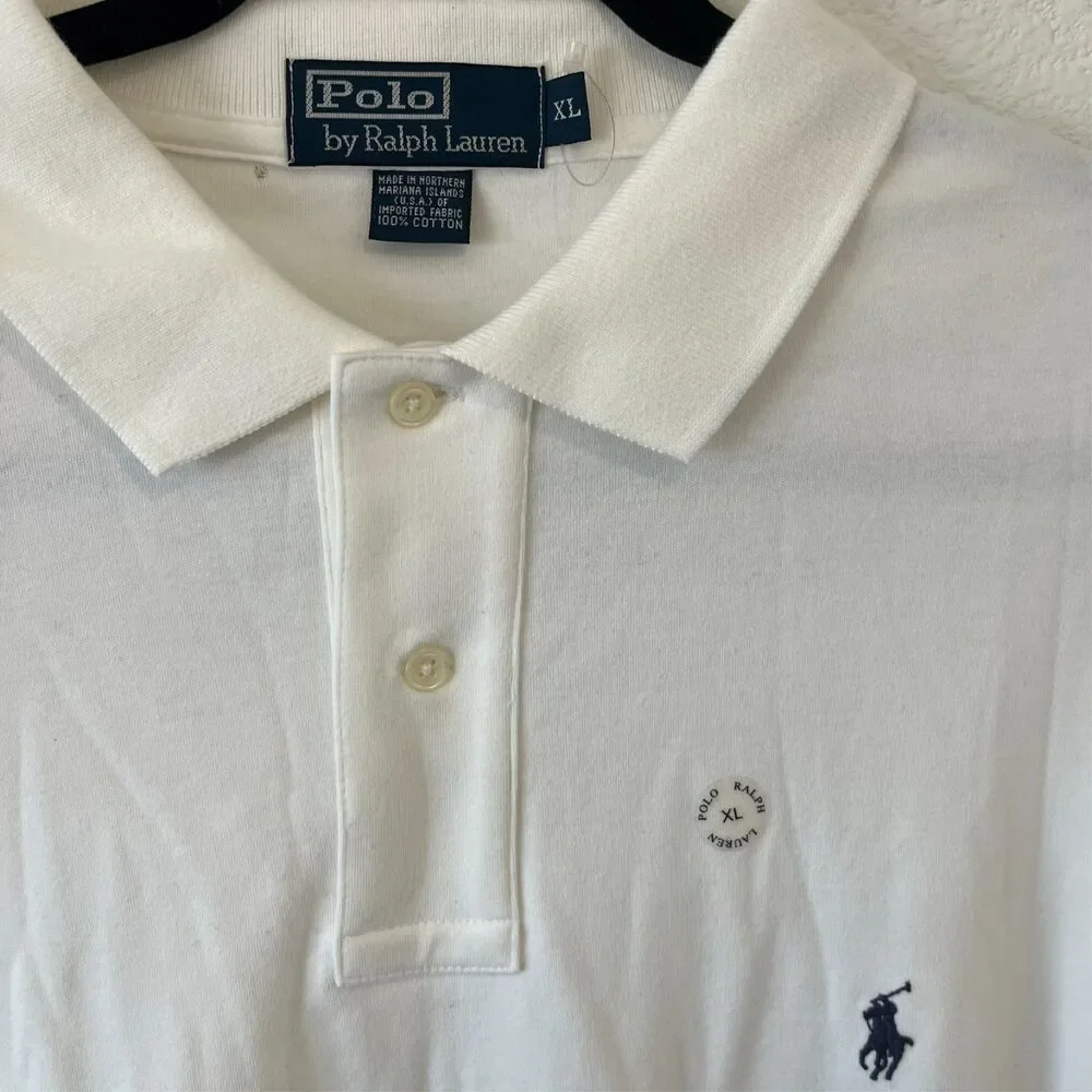 Polo Ralph Lauren White Shirt XL Deadstock Vintage 2000s Made in Mariana Islands